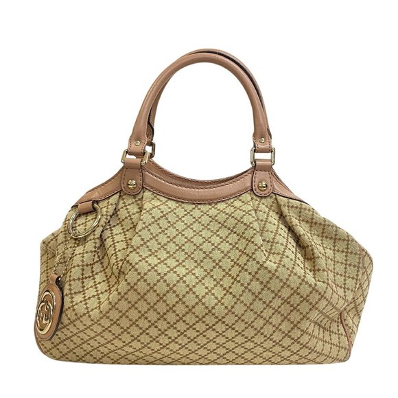 GUCCI 211944 Sukey Diamante Handbag, Beige, Women's - Picture 1 of 14